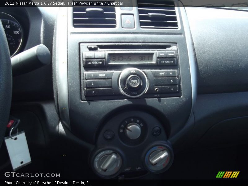 Fresh Powder White / Charcoal 2012 Nissan Versa 1.6 SV Sedan