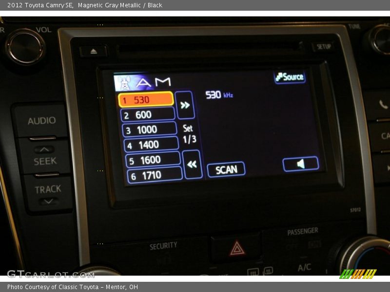 Magnetic Gray Metallic / Black 2012 Toyota Camry SE