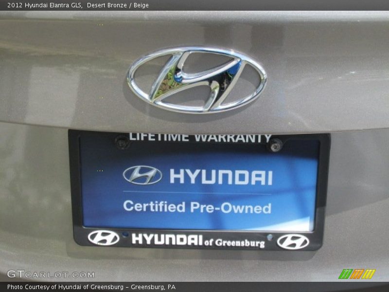 Desert Bronze / Beige 2012 Hyundai Elantra GLS