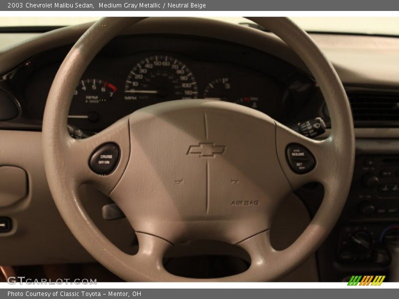 Medium Gray Metallic / Neutral Beige 2003 Chevrolet Malibu Sedan