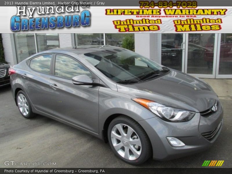 Harbor Gray Metallic / Gray 2013 Hyundai Elantra Limited