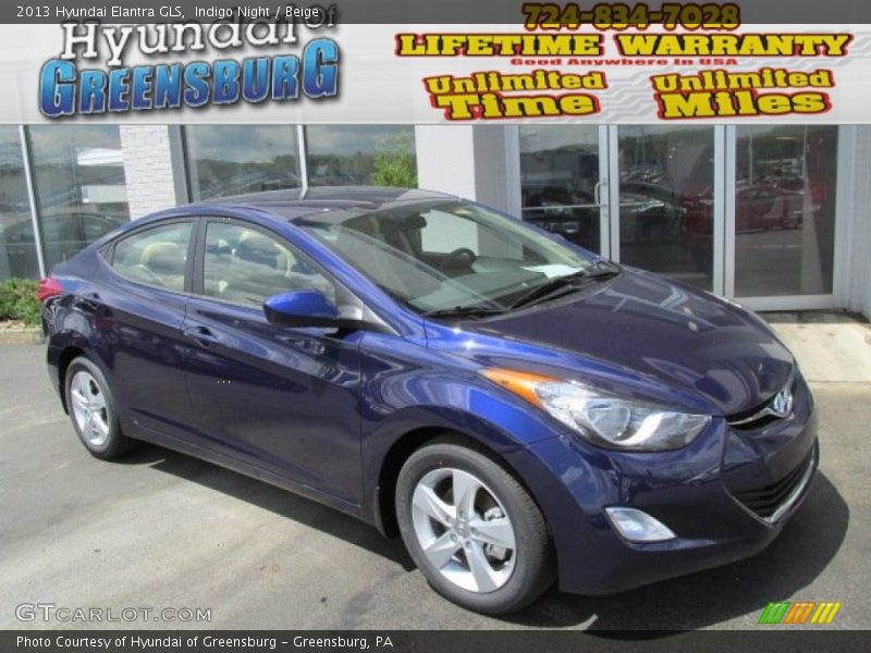 Indigo Night / Beige 2013 Hyundai Elantra GLS