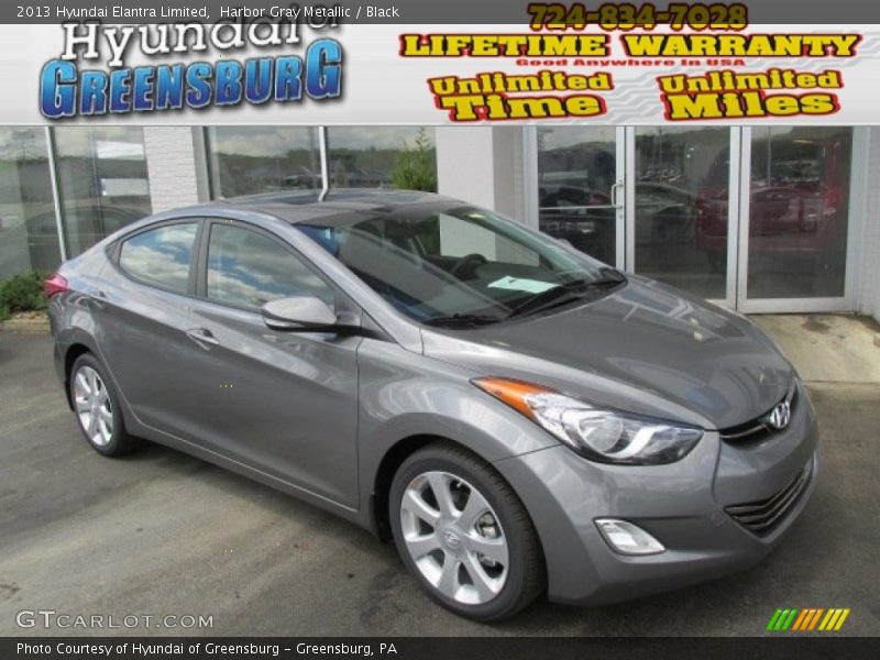 Harbor Gray Metallic / Black 2013 Hyundai Elantra Limited