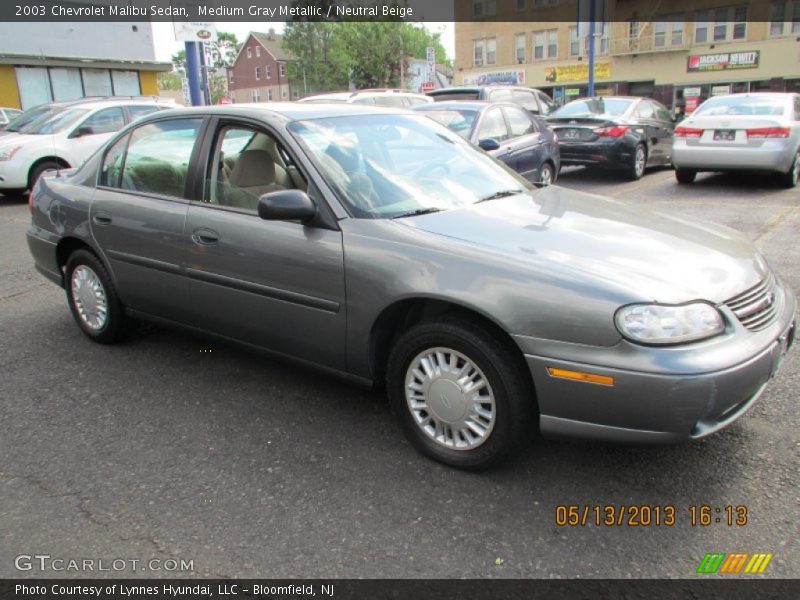 Medium Gray Metallic / Neutral Beige 2003 Chevrolet Malibu Sedan
