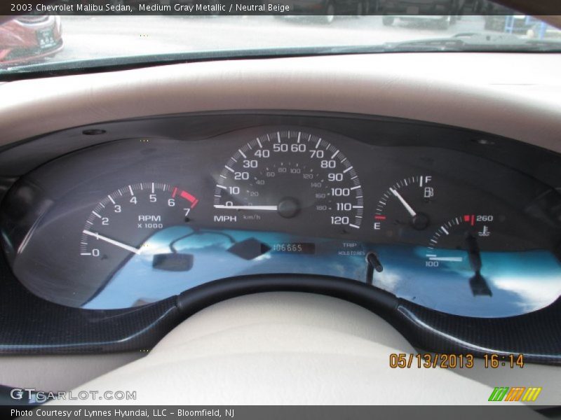 Medium Gray Metallic / Neutral Beige 2003 Chevrolet Malibu Sedan