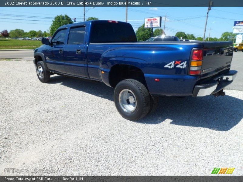 Indigo Blue Metallic / Tan 2002 Chevrolet Silverado 3500 LT Crew Cab 4x4 Dually