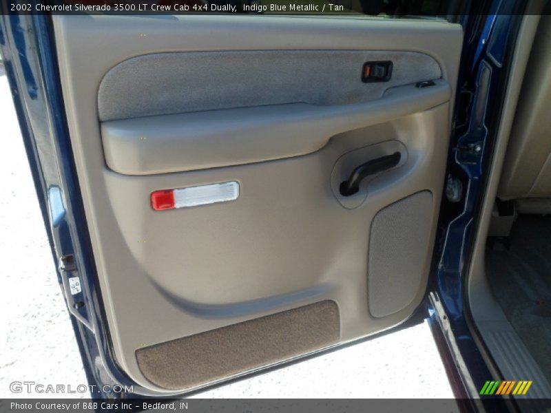 Indigo Blue Metallic / Tan 2002 Chevrolet Silverado 3500 LT Crew Cab 4x4 Dually