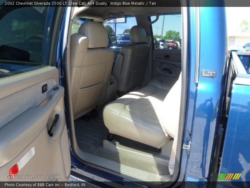 Indigo Blue Metallic / Tan 2002 Chevrolet Silverado 3500 LT Crew Cab 4x4 Dually