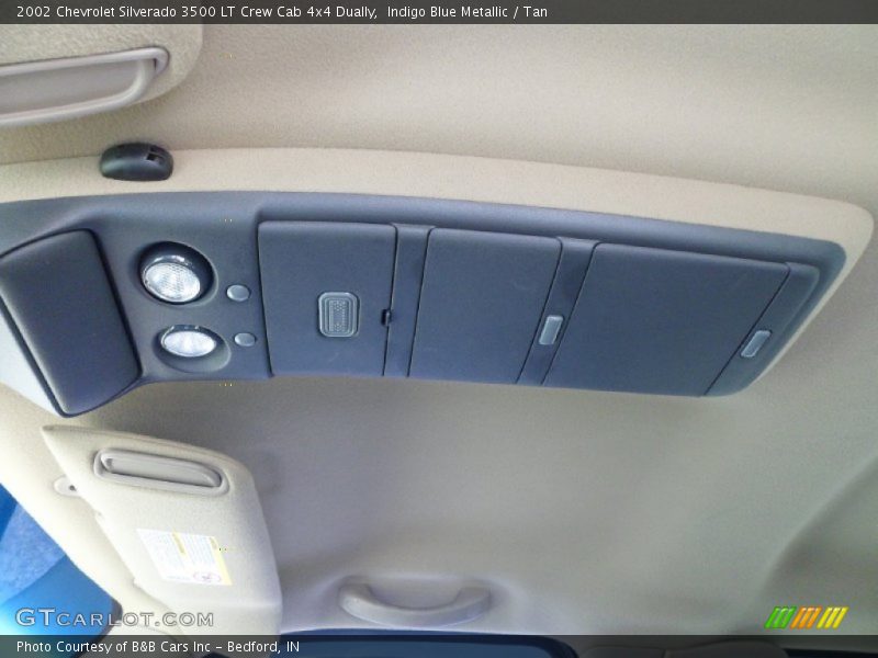 Indigo Blue Metallic / Tan 2002 Chevrolet Silverado 3500 LT Crew Cab 4x4 Dually