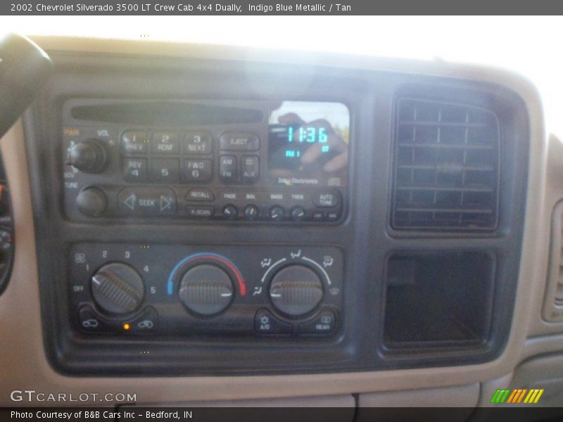 Indigo Blue Metallic / Tan 2002 Chevrolet Silverado 3500 LT Crew Cab 4x4 Dually