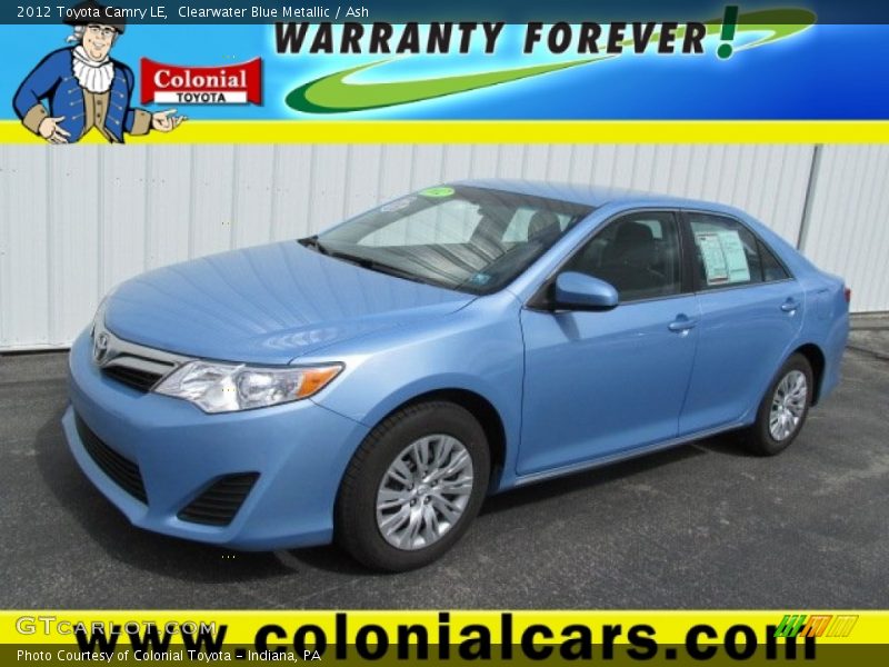 Clearwater Blue Metallic / Ash 2012 Toyota Camry LE