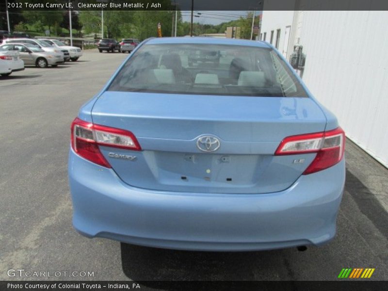 Clearwater Blue Metallic / Ash 2012 Toyota Camry LE