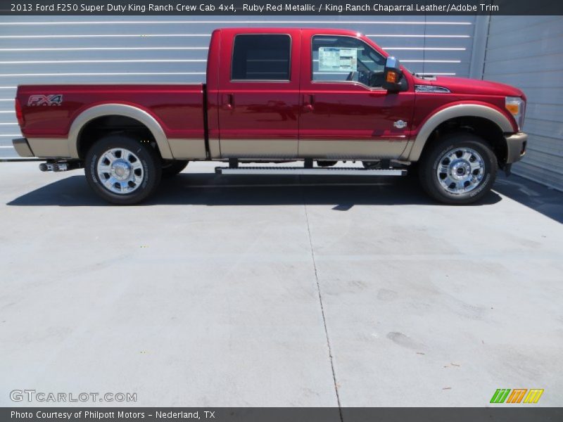 Ruby Red Metallic / King Ranch Chaparral Leather/Adobe Trim 2013 Ford F250 Super Duty King Ranch Crew Cab 4x4