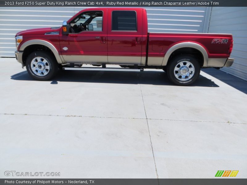 Ruby Red Metallic / King Ranch Chaparral Leather/Adobe Trim 2013 Ford F250 Super Duty King Ranch Crew Cab 4x4