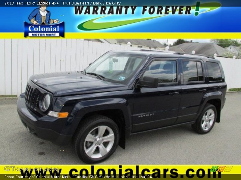 True Blue Pearl / Dark Slate Gray 2013 Jeep Patriot Latitude 4x4