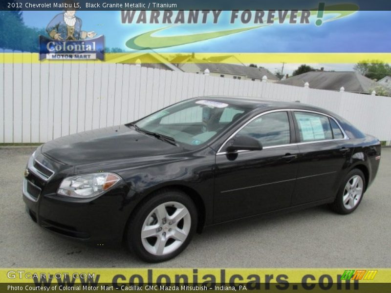 Black Granite Metallic / Titanium 2012 Chevrolet Malibu LS