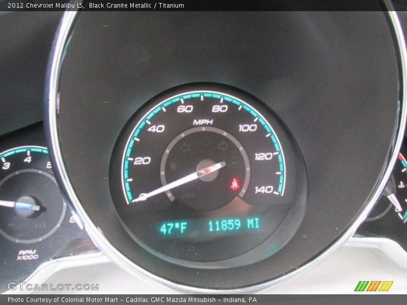 Black Granite Metallic / Titanium 2012 Chevrolet Malibu LS