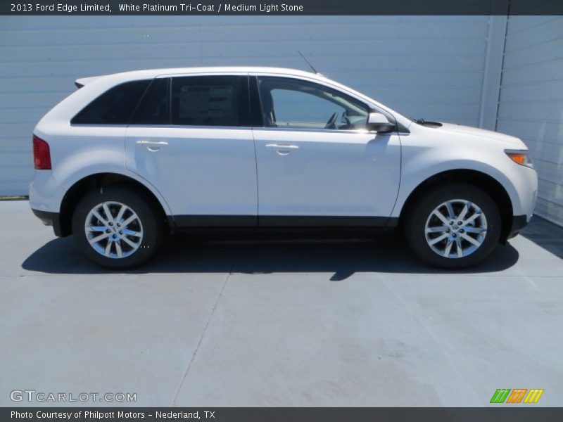 White Platinum Tri-Coat / Medium Light Stone 2013 Ford Edge Limited
