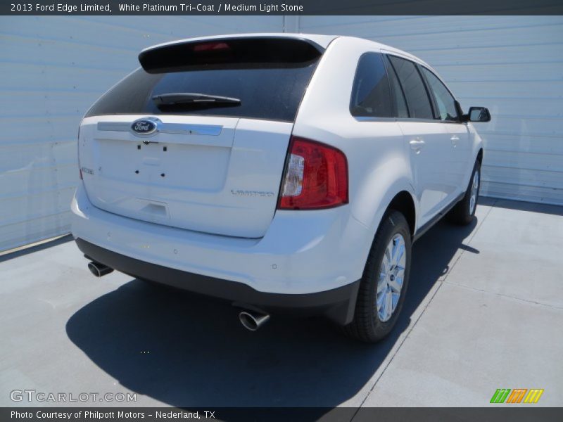 White Platinum Tri-Coat / Medium Light Stone 2013 Ford Edge Limited