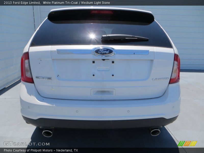 White Platinum Tri-Coat / Medium Light Stone 2013 Ford Edge Limited