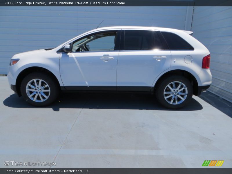 White Platinum Tri-Coat / Medium Light Stone 2013 Ford Edge Limited