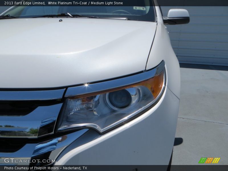 White Platinum Tri-Coat / Medium Light Stone 2013 Ford Edge Limited