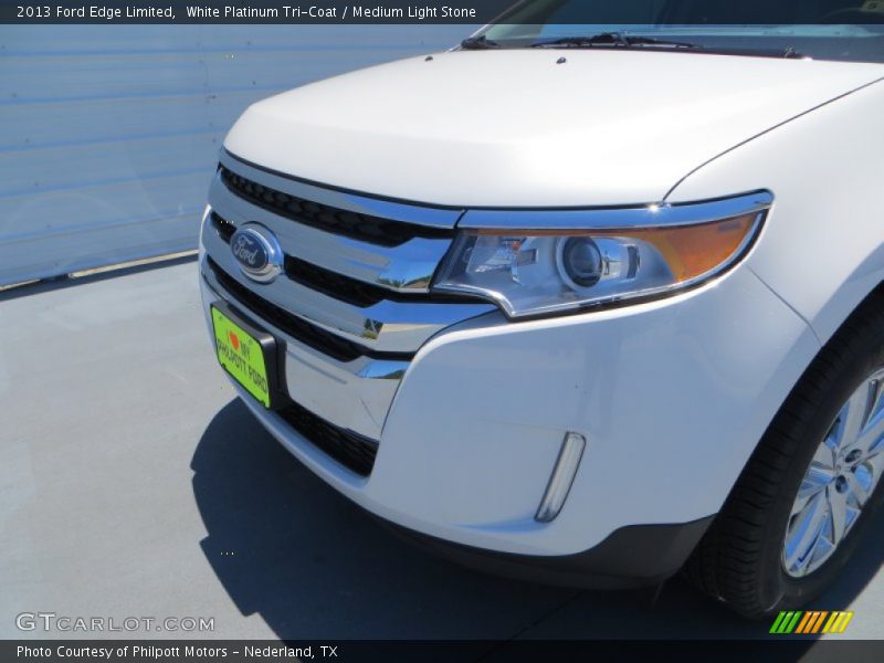 White Platinum Tri-Coat / Medium Light Stone 2013 Ford Edge Limited