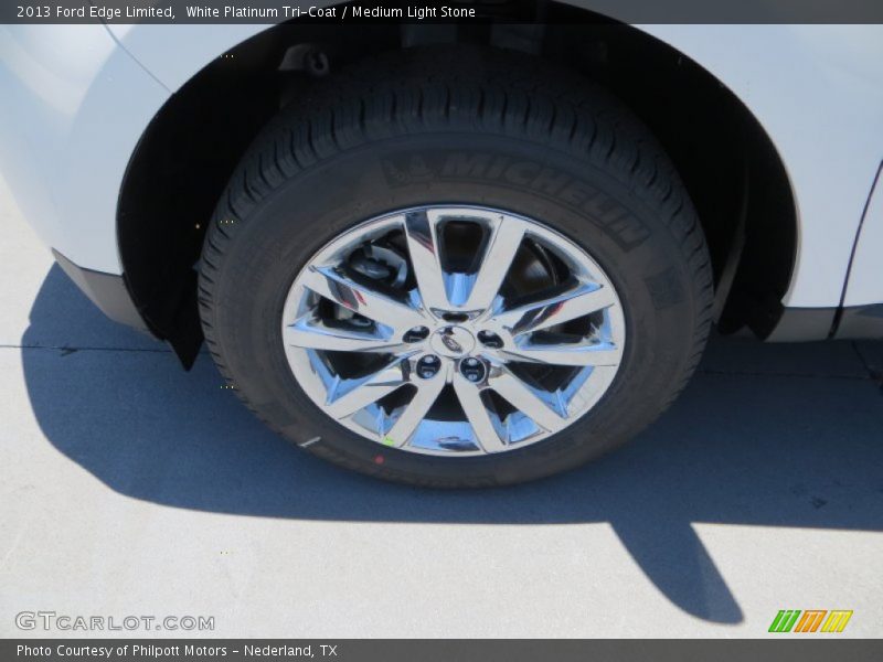 White Platinum Tri-Coat / Medium Light Stone 2013 Ford Edge Limited