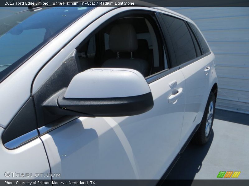 White Platinum Tri-Coat / Medium Light Stone 2013 Ford Edge Limited