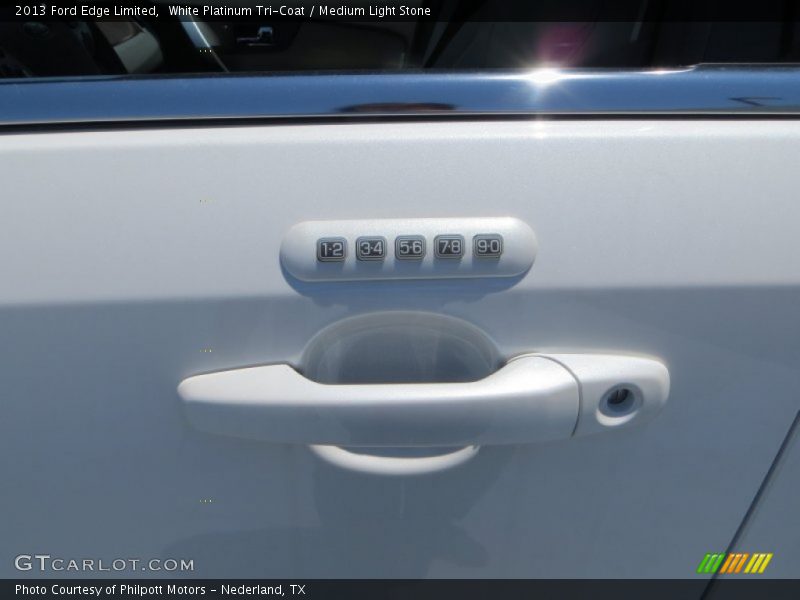 White Platinum Tri-Coat / Medium Light Stone 2013 Ford Edge Limited