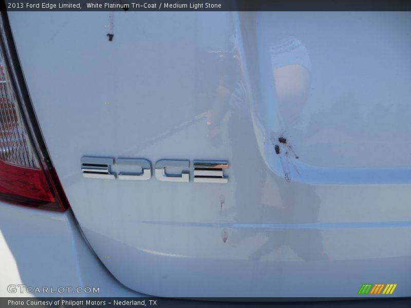 White Platinum Tri-Coat / Medium Light Stone 2013 Ford Edge Limited