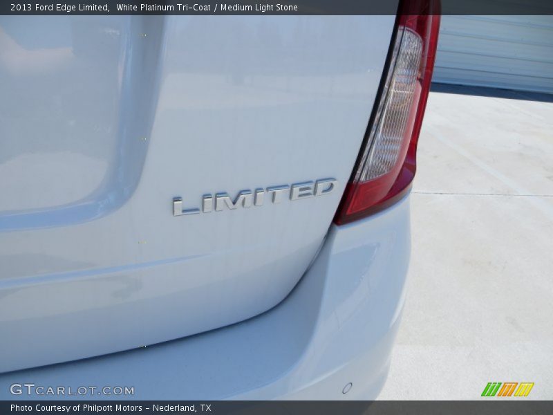 White Platinum Tri-Coat / Medium Light Stone 2013 Ford Edge Limited