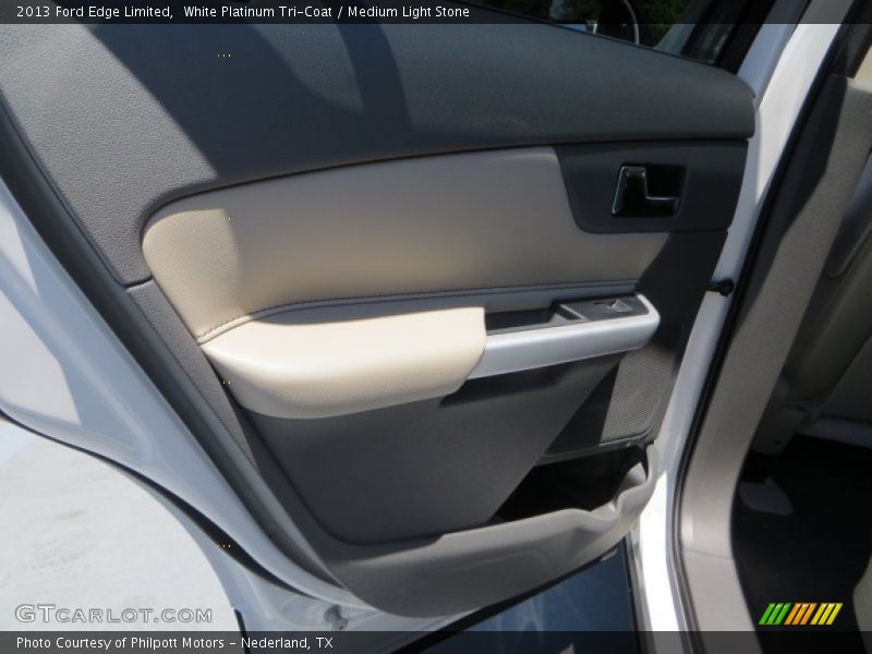 White Platinum Tri-Coat / Medium Light Stone 2013 Ford Edge Limited