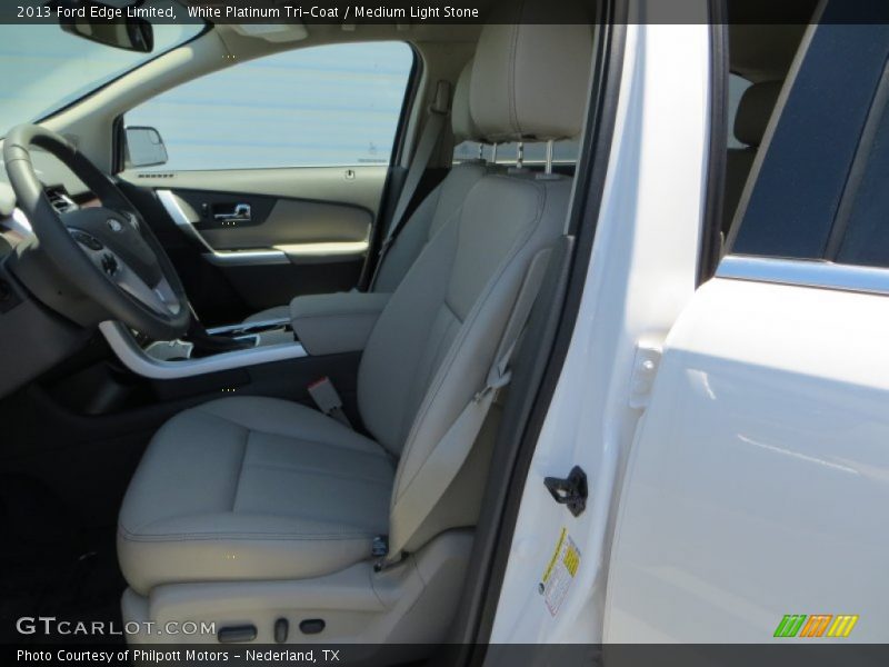 White Platinum Tri-Coat / Medium Light Stone 2013 Ford Edge Limited