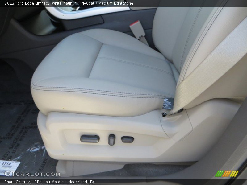 White Platinum Tri-Coat / Medium Light Stone 2013 Ford Edge Limited