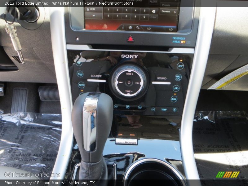 White Platinum Tri-Coat / Medium Light Stone 2013 Ford Edge Limited