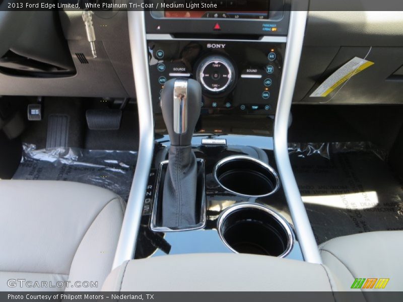 White Platinum Tri-Coat / Medium Light Stone 2013 Ford Edge Limited