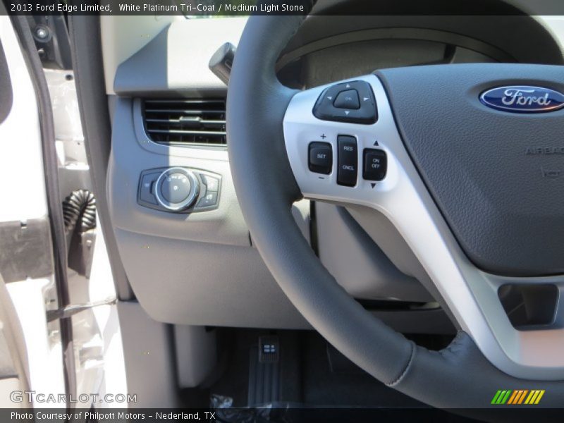 White Platinum Tri-Coat / Medium Light Stone 2013 Ford Edge Limited