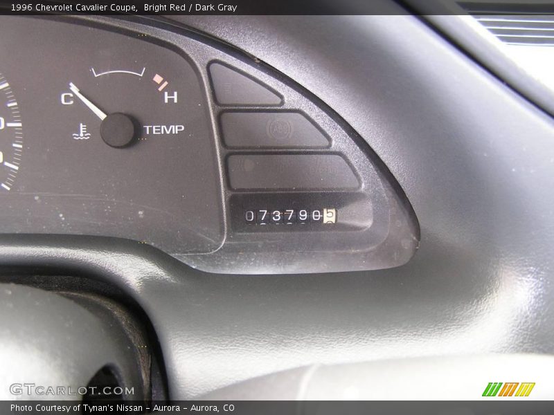 Bright Red / Dark Gray 1996 Chevrolet Cavalier Coupe