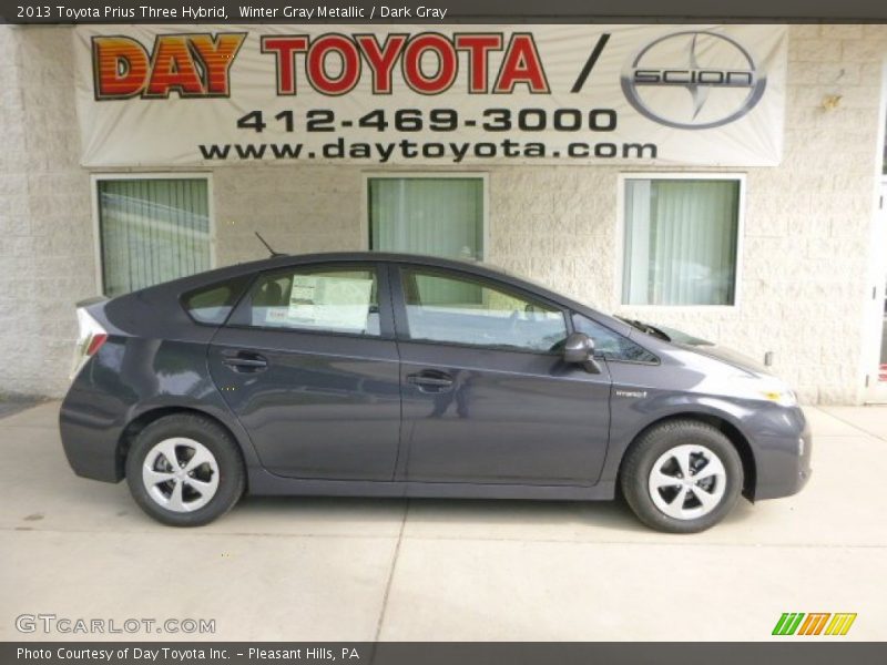 Winter Gray Metallic / Dark Gray 2013 Toyota Prius Three Hybrid