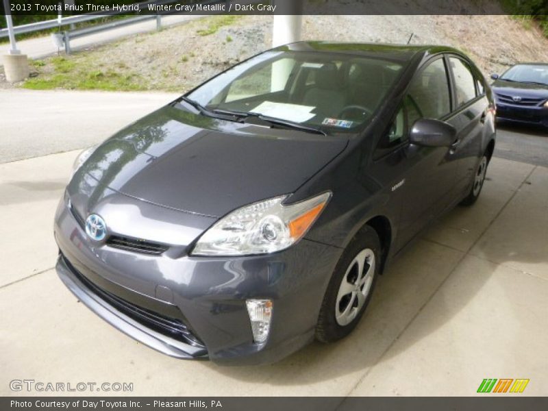 Winter Gray Metallic / Dark Gray 2013 Toyota Prius Three Hybrid
