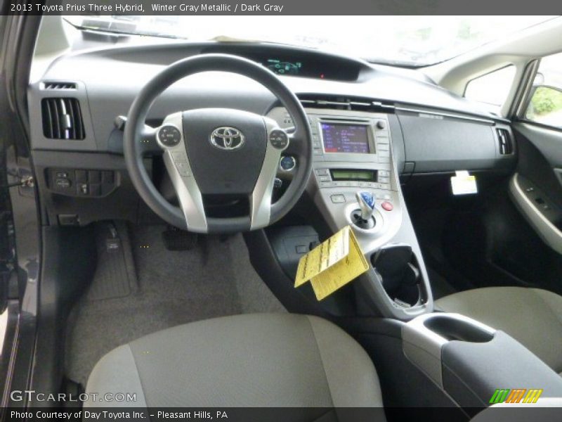 Winter Gray Metallic / Dark Gray 2013 Toyota Prius Three Hybrid