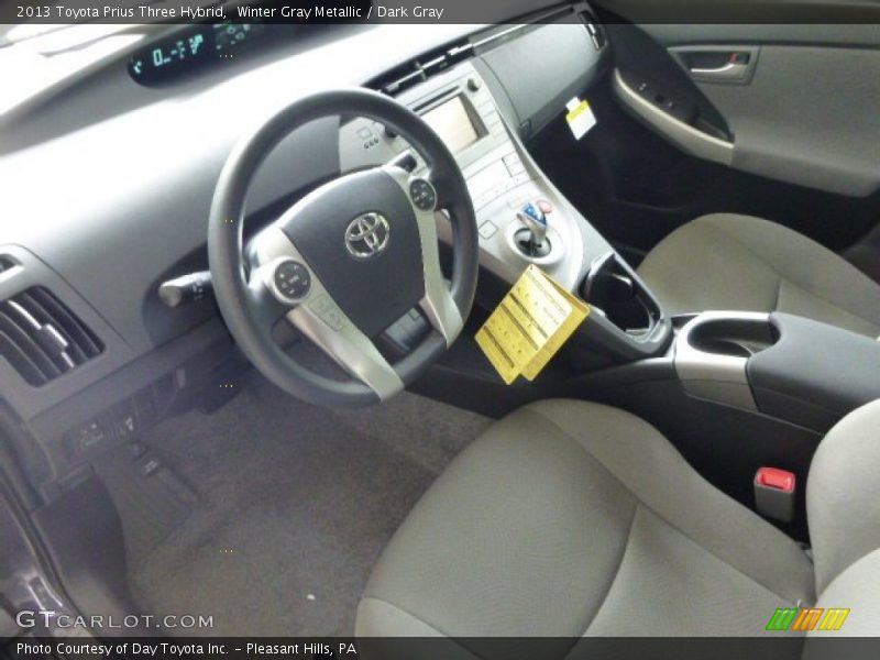 Winter Gray Metallic / Dark Gray 2013 Toyota Prius Three Hybrid