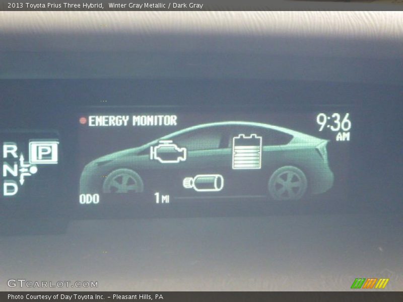 Winter Gray Metallic / Dark Gray 2013 Toyota Prius Three Hybrid