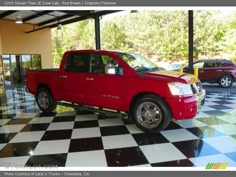 Red Brawn / Graphite/Titanium 2005 Nissan Titan LE Crew Cab
