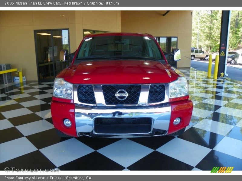 Red Brawn / Graphite/Titanium 2005 Nissan Titan LE Crew Cab