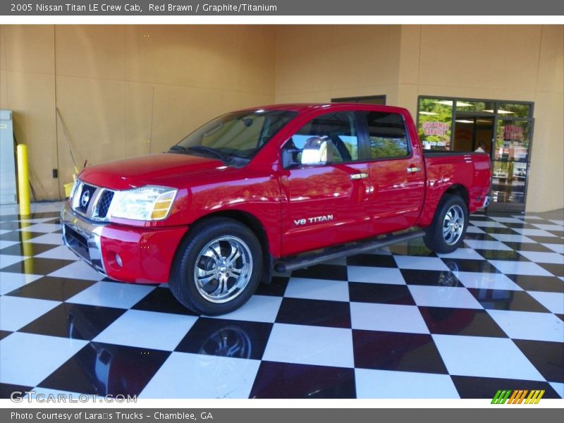Red Brawn / Graphite/Titanium 2005 Nissan Titan LE Crew Cab
