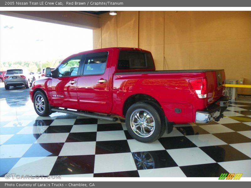 Red Brawn / Graphite/Titanium 2005 Nissan Titan LE Crew Cab