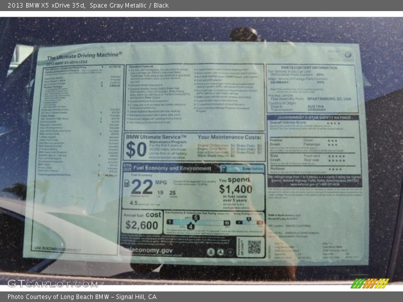 Space Gray Metallic / Black 2013 BMW X5 xDrive 35d