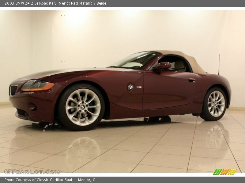 Merlot Red Metallic / Beige 2003 BMW Z4 2.5i Roadster